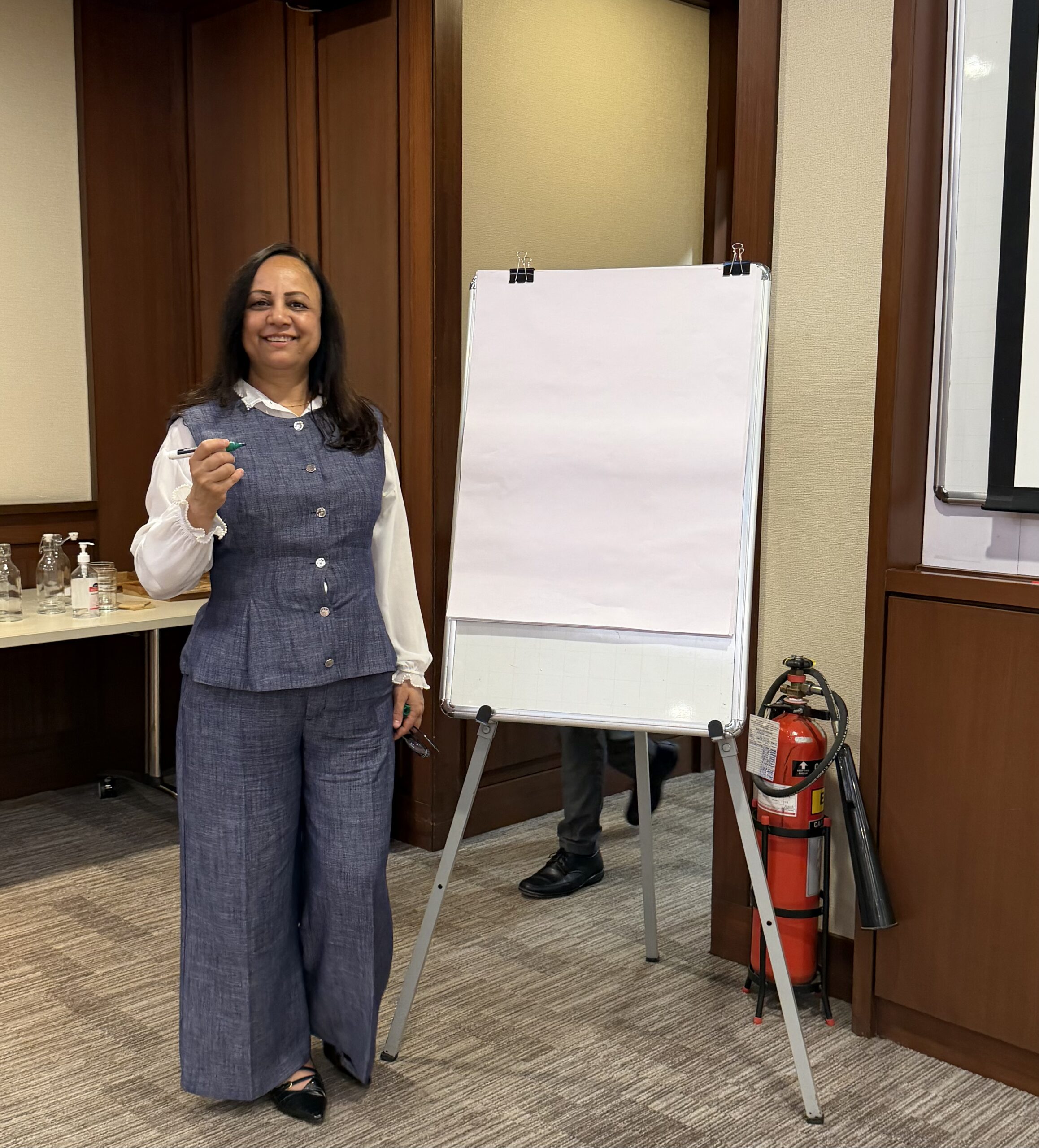Vibhuti Sharma speaking on stage